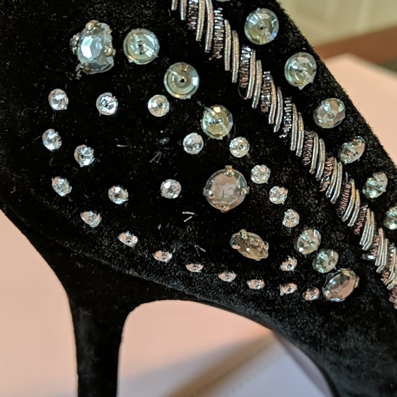 Embellished Velvet Stilettos - Picture 5 of 5